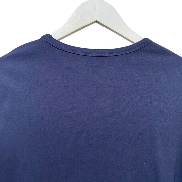BARNEYS New York Womens Top Small Layered Look Ruffle Hem Ponte Knit Tee Blue - Picture 9 of 9
